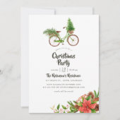 Waterverf Bloemige Fiets Kerstfeest Kaart (Voorkant)