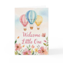 Waterverf Bloemige Heet Lucht Ballon Baby Borrelka