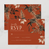 Waterverf bloemige herfst gebladerte bladeren herf RSVP kaartje (Voorkant / Achterkant)