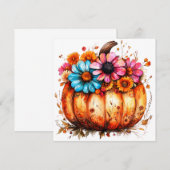 Waterverf Bloemige Herfst Pompoen (Voorkant / Achterkant)