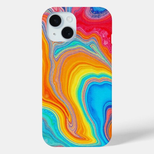 Waterverf Bloemige Hoes voor iPhone (Achterkant)
