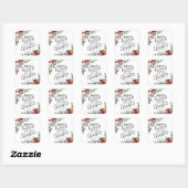Waterverf Bloemige Hulst Prettig Kerstfeest Vierkante Sticker (Vel)