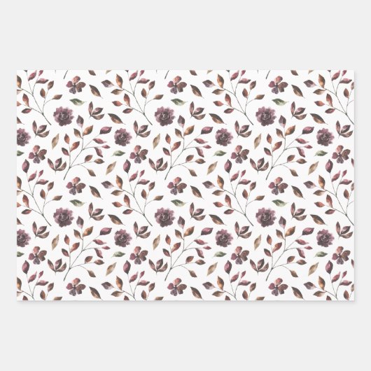 Waterverf Bloemige Huwelijk Inpakpapier Vellen (Voorkant 3)