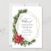 Waterverf Bloemige Kerst Geometrische Trouw Magn Magnetische Uitnodiging (Voorkant)