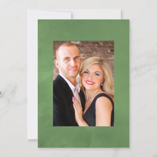 Waterverf Bloemige Kerst Geometrische Trouw Save The Date (Achterkant)