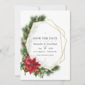 Waterverf Bloemige Kerst Geometrische Trouwdag Save The Date (Voorkant)