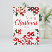 waterverf bloemige Kerstmis Kaart (Staand voorkant)