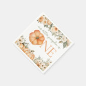 Waterverf Bloemige Kleine Pompoen Servetten (Hoek)