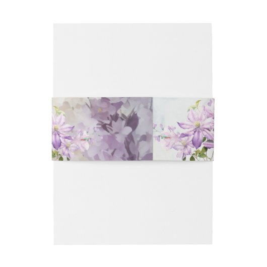 Waterverf Bloemige Lavendel Bruiloft Uitnodigingen Wikkel (Achterkant Voorbeeld)
