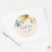 Waterverf bloemige Lente bloemen Bruiloft Ronde Sticker (Envelop)