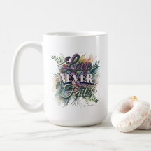 Waterverf Bloemige Liefde Faalt Nooit Schrift