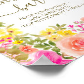 Waterverf Bloemige Mimosa Bar bruidsfeest Poster (Hoek)