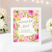 Waterverf Bloemige Mimosa Bar bruidsfeest Poster