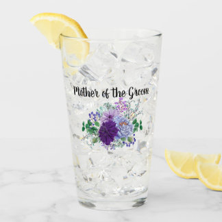 Waterverf Bloemige MOEDER VAN DE BRUIDEGOM Bruilof Glas