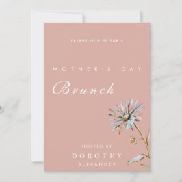 Waterverf Bloemige Moederdag Brunch Kaart