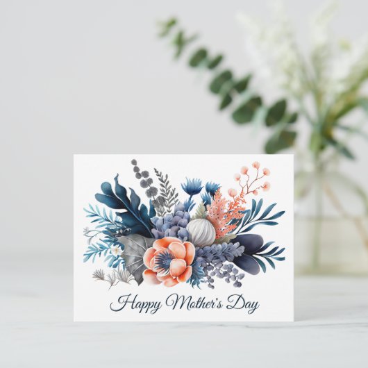 Waterverf Bloemige Moederdag Feestdagenkaart (Staand voorkant)