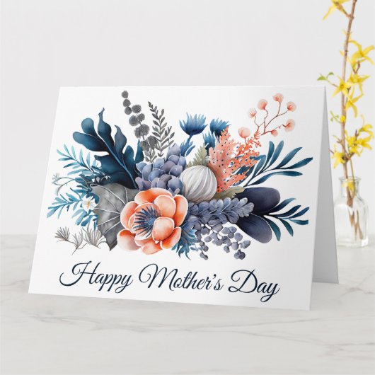 Waterverf Bloemige Moederdag Kaart (Gele Bloem)