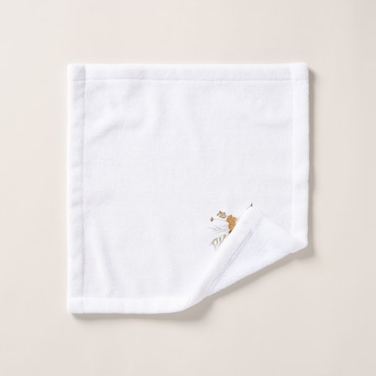 Waterverf Bloemige Monogram Handdoeken Set (Wasdoekje)