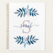 Waterverf Bloemige Monogram met Lila Tint Planner (Voorkant)