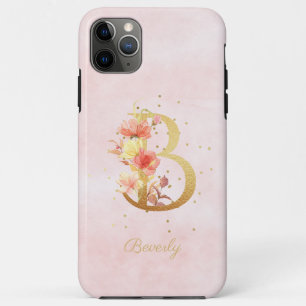 Waterverf Bloemige Monogram Naam Initiaal B Letter Case-Mate iPhone Case