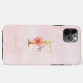 Waterverf Bloemige Monogram Naam Initiaal F Letter Case-Mate iPhone Case (Achterkant (horizontaal))
