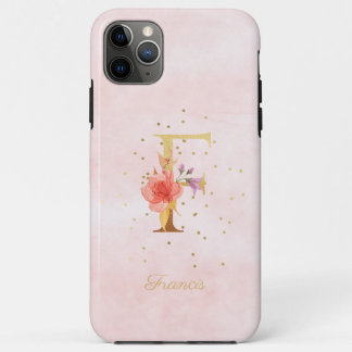 Waterverf Bloemige Monogram Naam Initiaal F Letter Case-Mate iPhone Case