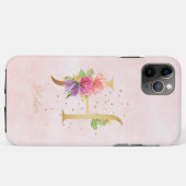 Waterverf Bloemige Monogram Naam Initiaal H Letter Case-Mate iPhone Case (Achterkant (horizontaal))