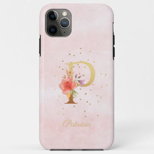 Waterverf Bloemige Monogram Naam Initiaal P Letter Case-Mate iPhone Case