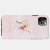 Waterverf Bloemige Monogram Naam Initiaal W Letter Case-Mate iPhone Case (Achterkant (horizontaal))