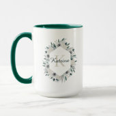 Waterverf bloemige monogrammok mok (Links)