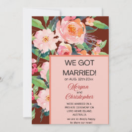 Waterverf Bloemige "Net Getrouwd" Aankondiging