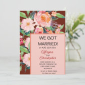 Waterverf Bloemige "Net Getrouwd" Aankondiging (Staand voorkant)