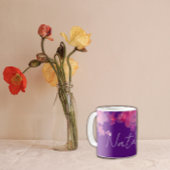Waterverf bloemige paarse naam koffiemok