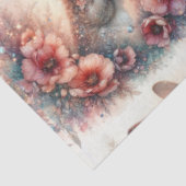 Waterverf Bloemige Paashaas Decoupage Tissuepapier (Detail)