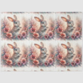 Waterverf Bloemige Paashaas Decoupage Tissuepapier (Voorkant)