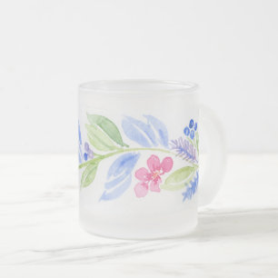 Waterverf Bloemige Pastels Matglas Koffiemok