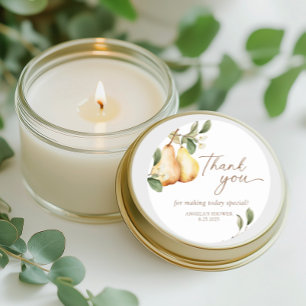 Waterverf Bloemige Peer Douche  Ronde Sticker