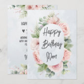 Waterverf Bloemige Persoonlijke Verjaardag Moeder  Feestdagenkaart (Voorkant / Achterkant)