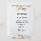 Waterverf Bloemige Persoonlijke Verjaardag Moeder  Feestdagenkaart (Achterkant)