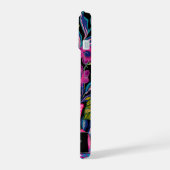 Waterverf bloemige pioen Monogram iPhone 15 Case (Linkerkant)