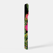 Waterverf bloemige pioen Monogram iPhone 15 Case (Rechterkant)