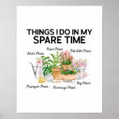 Waterverf Bloemige Plant Grappige Citaat Tuinieren Poster (Voorkant)