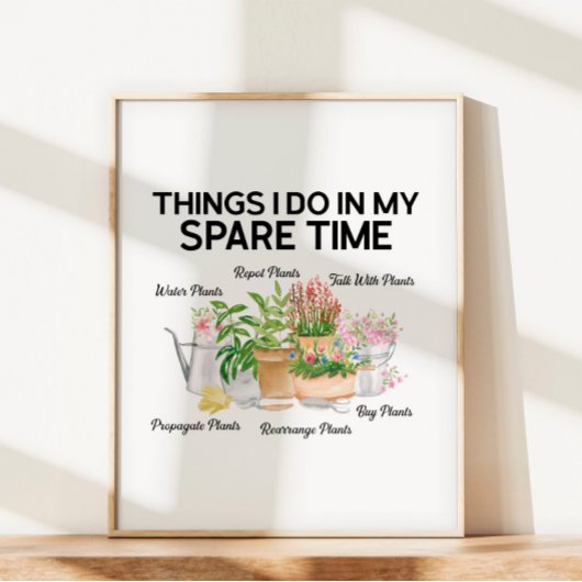 Waterverf Bloemige Plant Grappige Citaat Tuinieren Poster