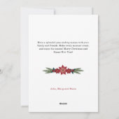 Waterverf Bloemige Prettig Kerst Script 3-Foto Feestdagenkaart (Achterkant)