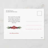 Waterverf Bloemige Prettig Kerst Script 3-Foto Feestdagenkaart (Achterkant)