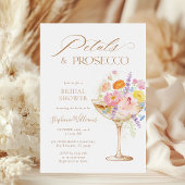 Waterverf Bloemige Prosecco Bruidsfeest Kaart