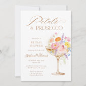 Waterverf Bloemige Prosecco Bruidsfeest Kaart (Voorkant)