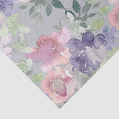 Waterverf Bloemige Roze Lavendel Paars Tissuepapier (Detail)