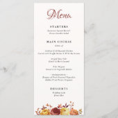 Waterverf Bloemige Rustieke Herfst Warme Autumn Tr Menu (Voorkant)