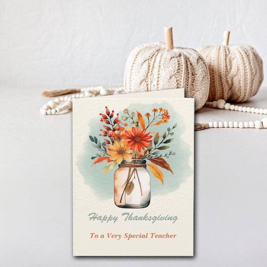 Waterverf Bloemige Thanksgiving Personaliseren Kaart